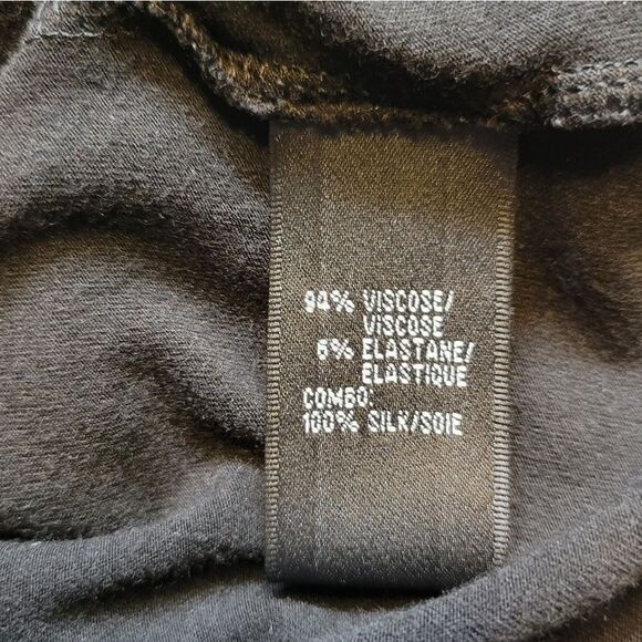 Lafayette 148 Black Scoop Neck Long Sleeve Tee Top Elevated Basic Blouse - Picture 10 of 11